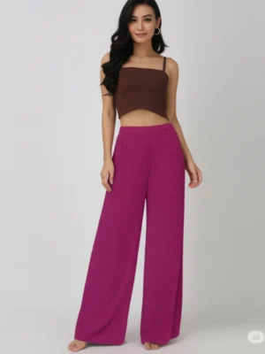 Print Textured Women's Palazzo Palazzo Pants