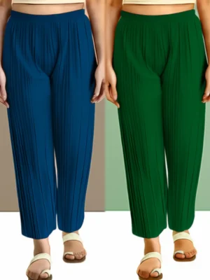 Women Stylish Palazzo Combo Green & Blue